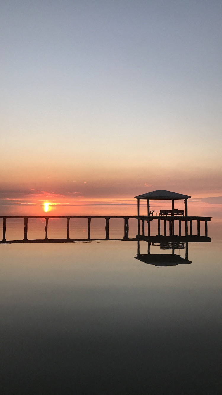Sunset over dock